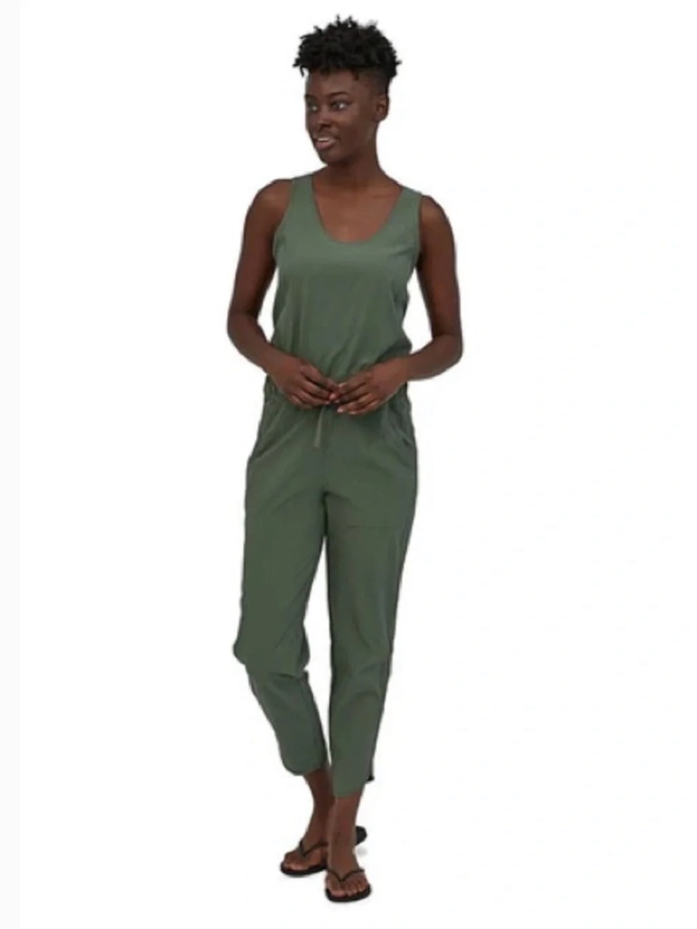 Patagonia Fleetwith Romper Sleeveless Jumpsuit Small Kale Green Outdoor Travel